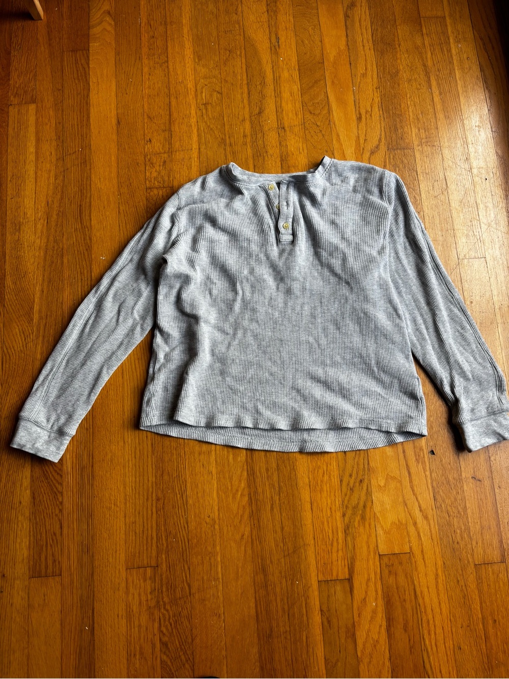 Everlane Light Gray Ribbed Henley Top